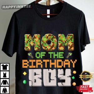 Mom Of The Birthday Boy Minecraft Birthday Gamer T Shirt (2)