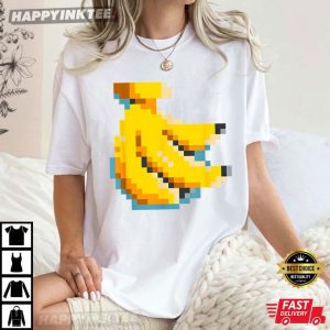 Pixel Banana 80s Video Game T Shirt (4)