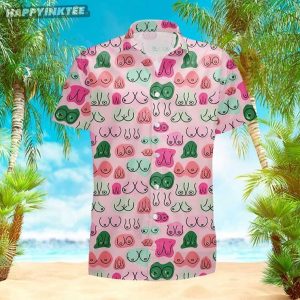 Funny Ladies Chest Boobs Summer Hawaiian Shirt And Shorts (3)