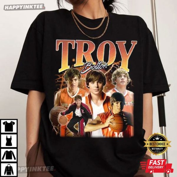 Troy Bolton Basketball Bootleg Graphic High School Musical T-Shirt