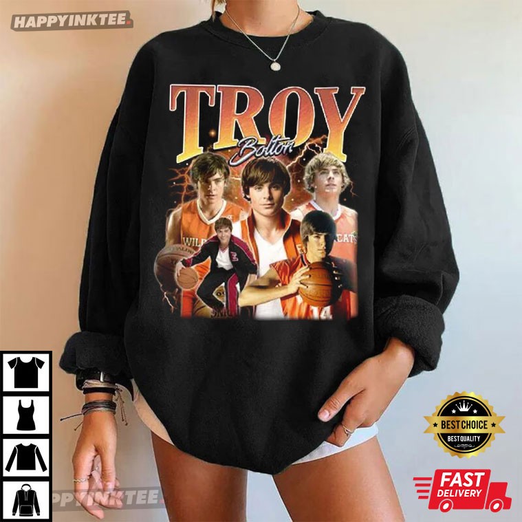 Troy Bolton Basketball Bootleg Graphic High School Musical T-Shirt Troy Bolton Basketball Bootleg Graphic High School Musical T-Shirt