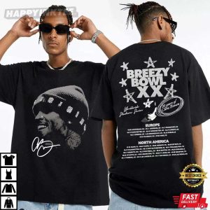 Breezy Bowl XX Tour Chris Brown Album Fan Gift T-Shirt
