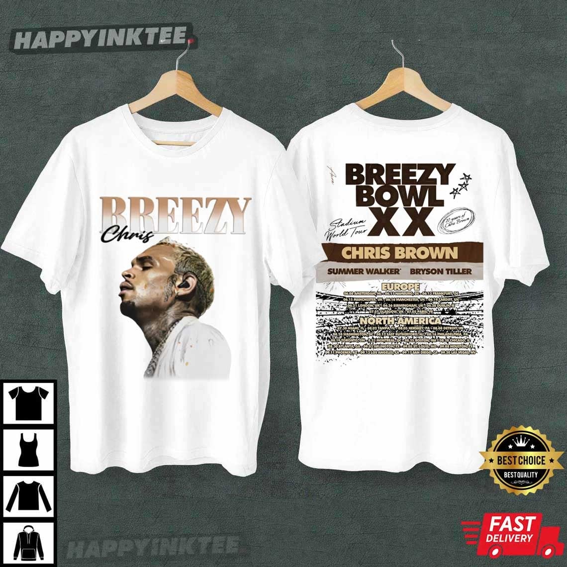 Chris Brown Breezy Bowl XX Stadium World Tour T-Shirt Chris Brown Breezy Bowl XX Stadium World Tour T-Shirt
