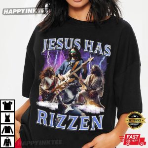 Jesus Has Rizzen Vintage Rock Style Bootleg Graphic T Shirt (4)