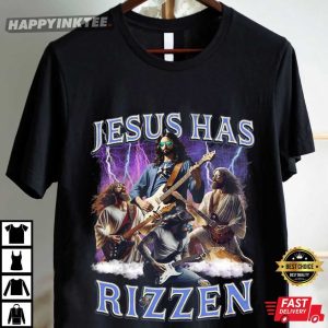Jesus Has Rizzen Vintage Rock Style Bootleg Graphic T Shirt (2)