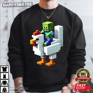 Minecraft Chicken Jockey Funny Gaming Gift T Shirt (1)