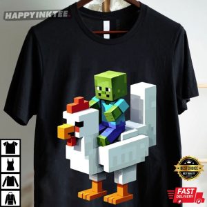 Minecraft Chicken Jockey Funny Gaming Gift T Shirt (2)