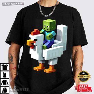 Minecraft Chicken Jockey Funny Gaming Gift T Shirt (3)