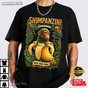 Shimpanzini Bananini Banana Monkey Italian Brainrot Meme T-Shirt