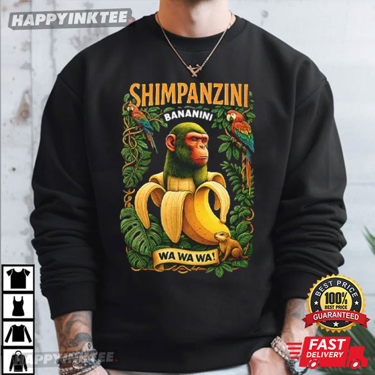 Shimpanzini Bananini Banana Monkey Italian Brainrot Meme T-Shirt Shimpanzini Bananini Banana Monkey Italian Brainrot Meme T-Shirt
