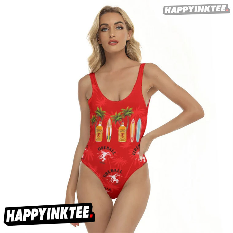 Fireball Whisky Tropical Surfboard One-Piece Swimsuit