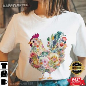 Wildflower Chicken Cottagecore Farmer Gift For Mom T Shirt (4)