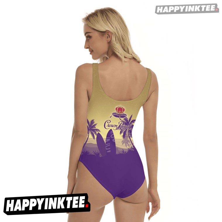 Crown Royal Palm Tree Surfboard One-piece Swimsuit Crown Royal Palm Tree Surfboard One-piece Swimsuit