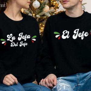 El Jefe La Jefa Del Jefe Husband And Wife Spanish Couple Shirts (2)