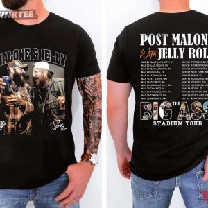 Post Malone Jelly Roll 2025 Big Ass Stadium Tour T-Shirt