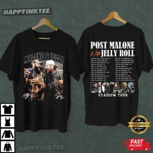 Post Malone Jelly Roll 2025 Big Ass Stadium Tour T Shirt (2)
