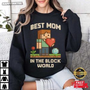 Best Mom In The Block World Pixel Mom Mother's Day T Shirt (2)