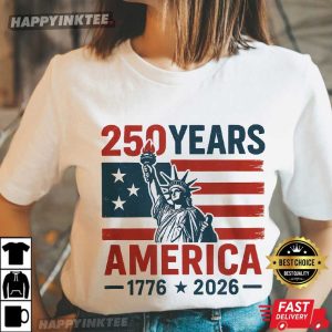 250 Years America Statue of Liberty Proud USA Flag T Shirt (2)
