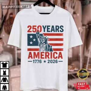 250 Years America Statue of Liberty Proud USA Flag T Shirt (4)