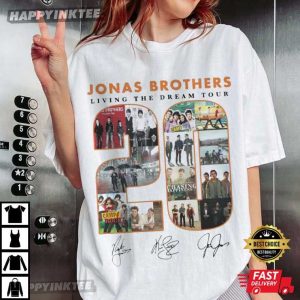 Albums 20th Anniversary Of Jonas Brothers Living The Dream Tour T Shirt (2)