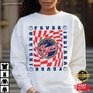 WNBA Indiana Fever Retro Wavy Checkerboard T Shirt (2)