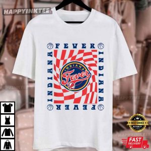WNBA Indiana Fever Retro Wavy Checkerboard T Shirt (3)
