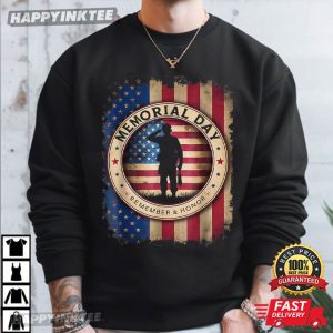 Memorial Day American Flag Remember And Honor Veterans T Shirt (2)