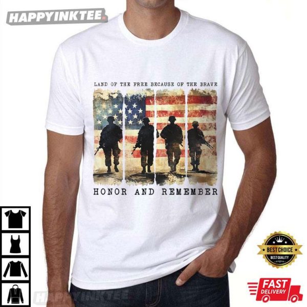 Memorial Day Land Of The Free Because Of The Brave Patriotic T-Shirt