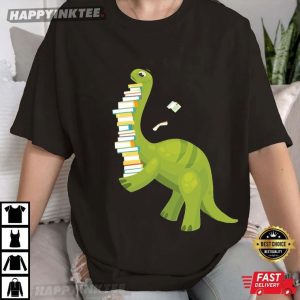 Dinosaur Reading Book Lover Librarian Gift T-Shirt