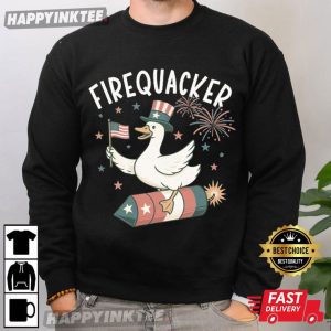 4th of July Goose Firequacker Patriotic T Shirt (2)
