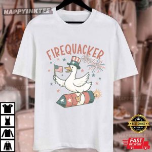 4th of July Goose Firequacker Patriotic T Shirt (3)