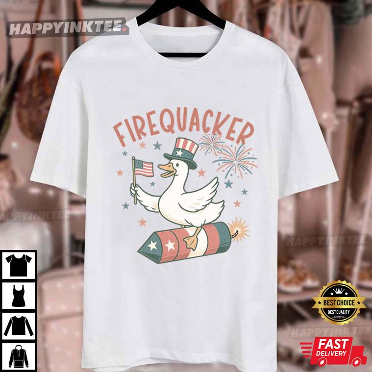 4th of July Goose Firequacker Patriotic T-Shirt 4th of July Goose Firequacker Patriotic T-Shirt