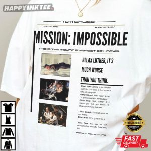 Mission Impossible Tom Cruise Movie Gift For Fan T-shirt