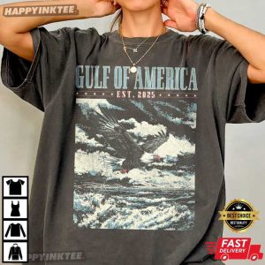 Gulf Of America Est 2025 Eagle Retro American Graphic T Shirt (2)