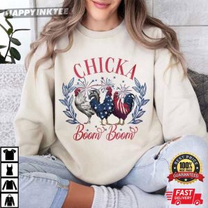 Funny 4th Of July Chicken Chicka Boom Boom Farmer T Shirt (2)