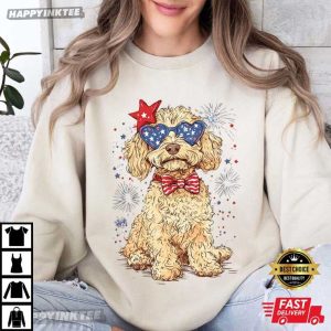 Goldendoodle Poodle Dog Lover 4th of July T Shirt (2)
