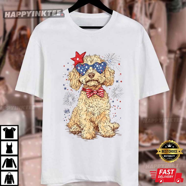 Goldendoodle Poodle Dog Lover 4th of July T-Shirt Goldendoodle Poodle Dog Lover 4th of July T-Shirt
