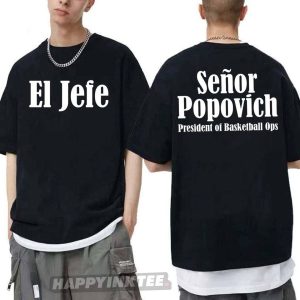 Popovich El Jefe President Of Basketball Ops T Shirt (1)