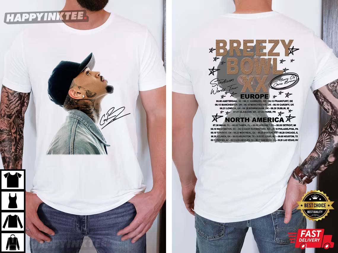 Chris Brown Breezy Bowl XX Tour 2025 Merch T-Shirt Chris Brown Breezy Bowl XX Tour 2025 Merch T-Shirt