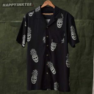 Pineapple Skull Black Hawaiian Shirt (3)