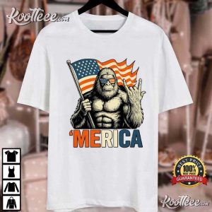Bigfoot 'Merica 4th Of July T Shirt (3)
