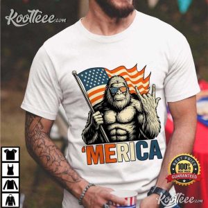 Bigfoot 'Merica 4th Of July T Shirt (4)