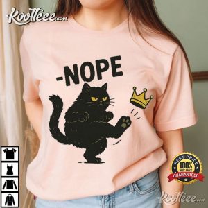 No Kings Black Cat Funny Political Meme T Shirt (2)