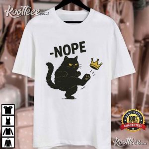 No Kings Black Cat Funny Political Meme T Shirt (4)