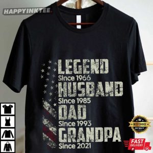 Gift For Grandpa Legend Husband Dad Grandpa Custom Father's Day T Shirt (3)