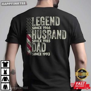 Custom Gift For Grandpa Legend Husband Dad Papa US Flag T Shirt (2)