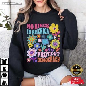 No Kings In America Protect Democracy Floral T Shirt (3)