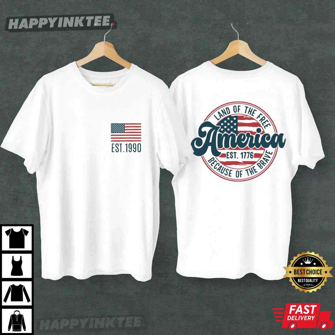 America Flag Land Of The Free 4th Of July T-Shirt America Flag Land Of The Free 4th Of July T-Shirt