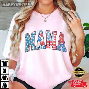American Mama 4th of July Retro Floral T Shirt (2)