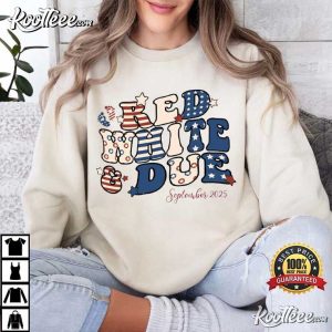 Red White And Due 4th of July Pregnancy Announcement T Shirt (3)